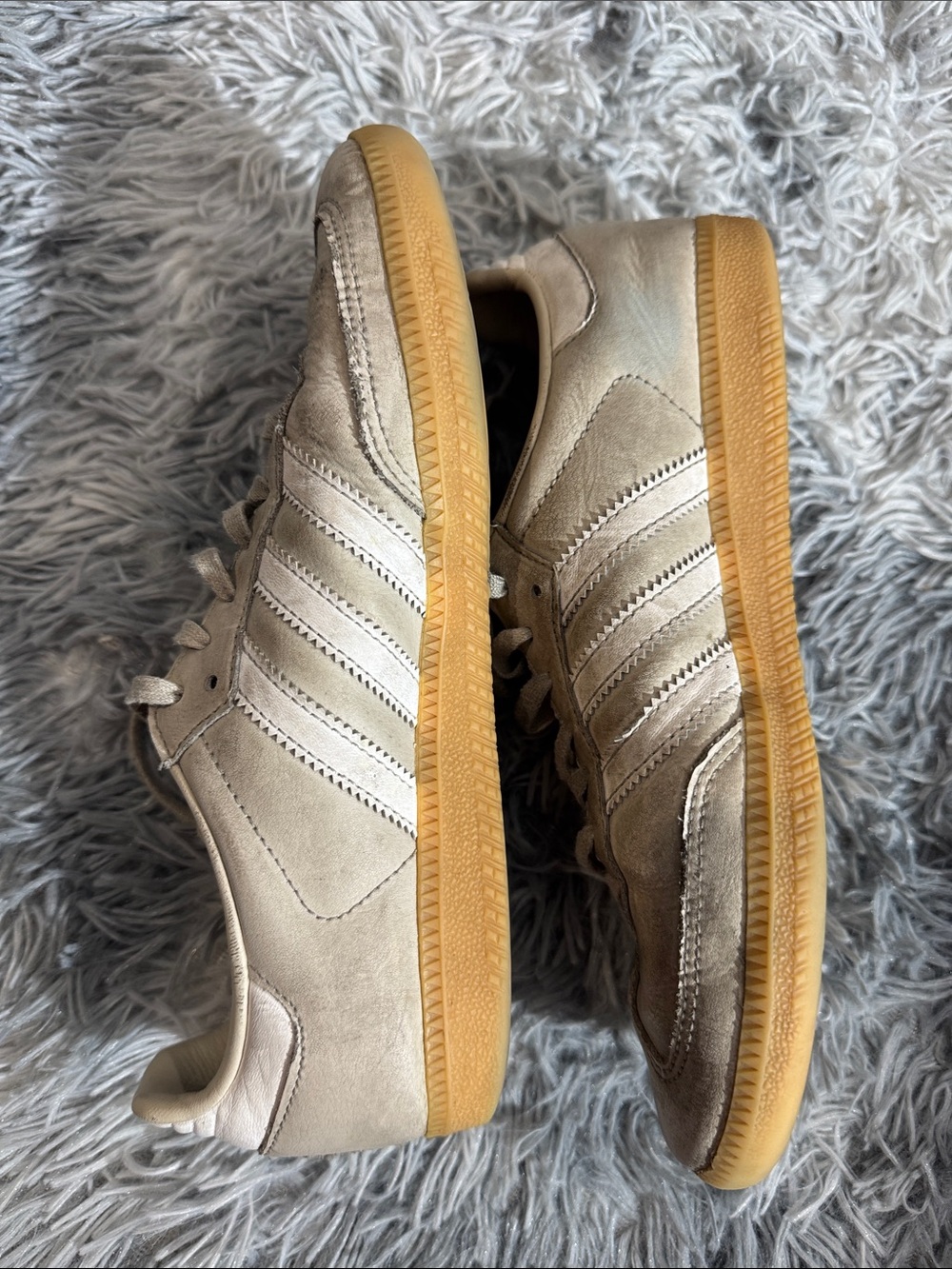 adidas Samba Suede Sneakers in Beige with Gum Sole